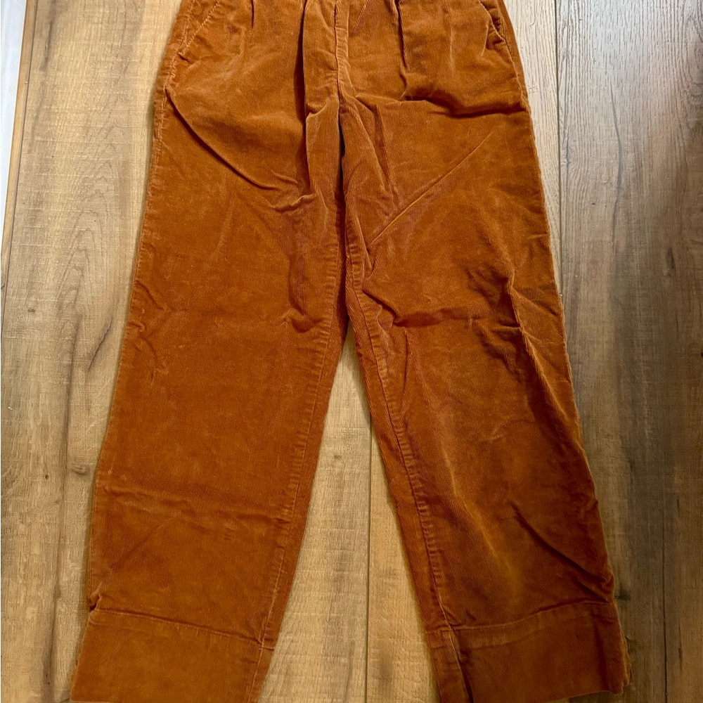 Everlane Women's Corduroy Cropped Pants in Rust - Size 6 - Picture 2 of 3